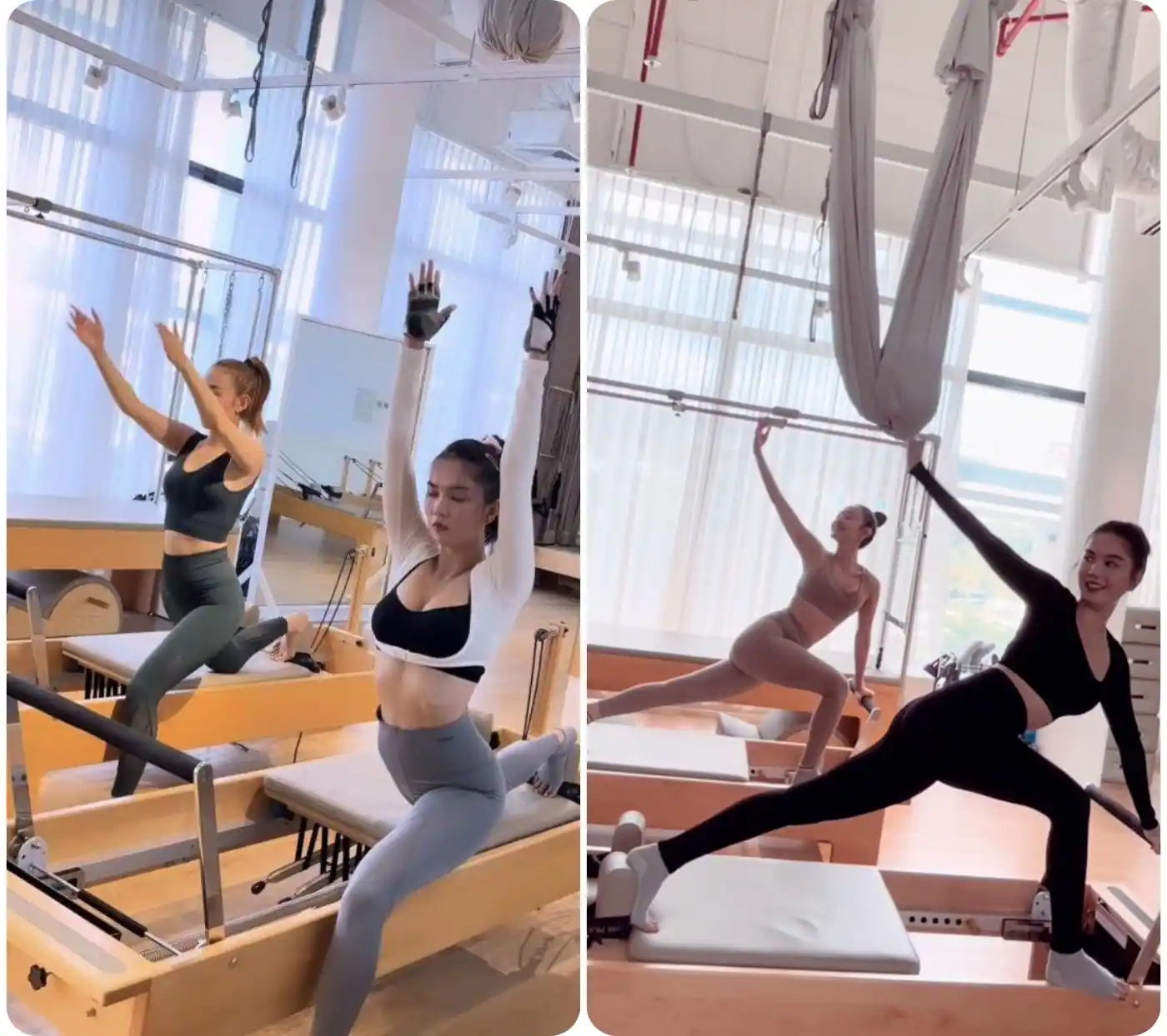 Ngọc Trinh tập Pilates