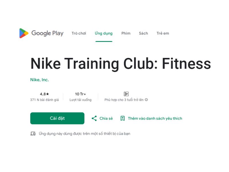 Ứng dụng tập calisthenics miễn phí Nike Training Club