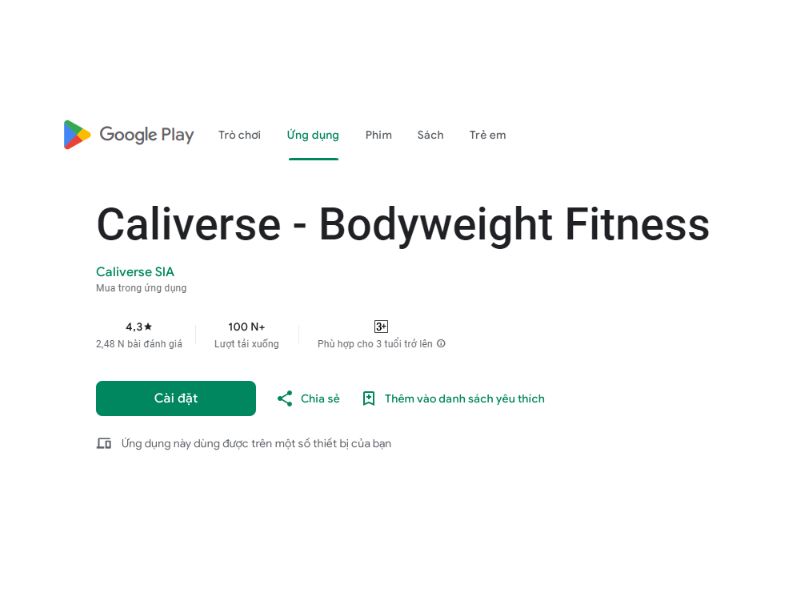 Ứng dụng tập calisthenics miễn phí Caliverse - Bodyweight Fitness