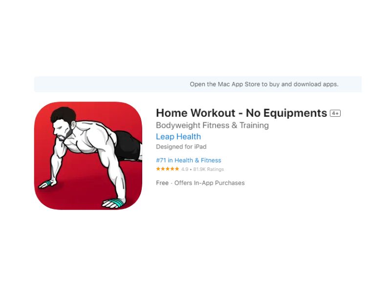 App tập calisthenics miễn phí Home Workout - No Equipment