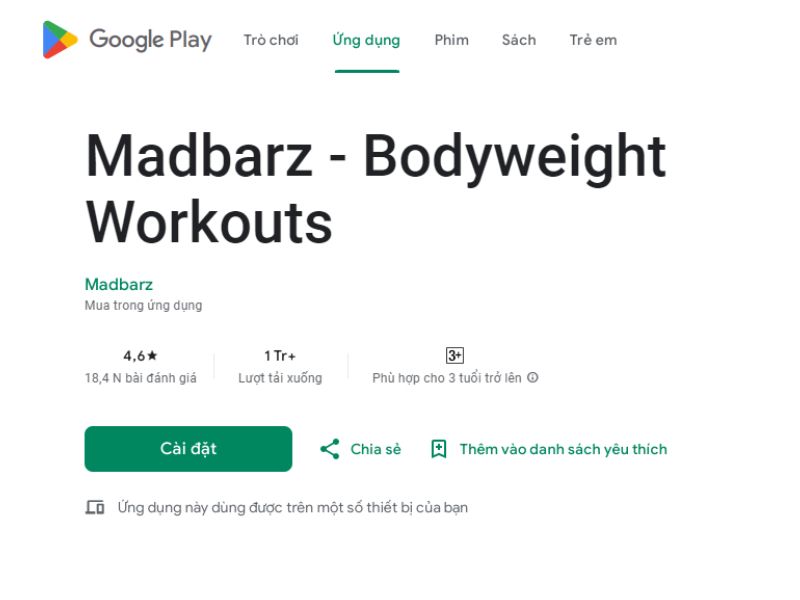 App tập calisthenics miễn phí Madbarz