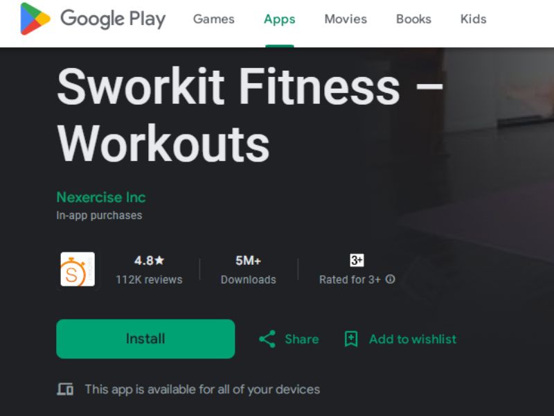 App tập calisthenics miễn phí Sworkit Fitness – Workouts