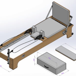 Pilates Reformer vân gỗ tần bì (2)
