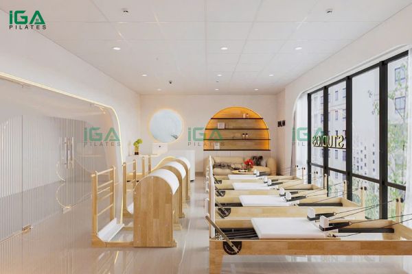 IGA Pilates bàn giao thiết bị máy tập cho phòng tập tại Bắc Từ Liêm, Hà Nội 2 Toàn cảnh không gian phòng tập