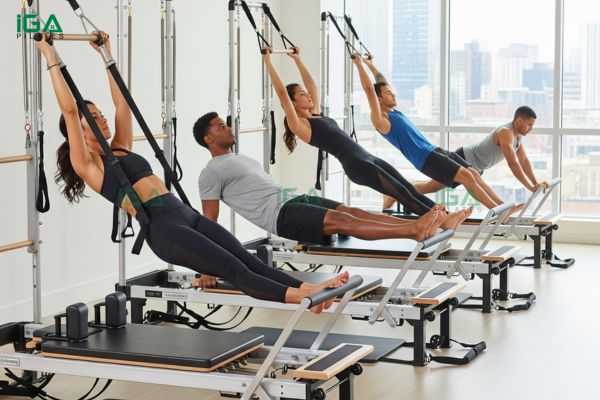Bài tập Pilates giảm cân toàn thân với máy tập Pilates Cadillac 1 Bài tập Pilates giảm cân toàn thân với máy tập Cadillac cực đơn giản