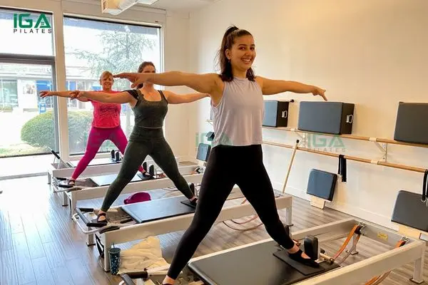 Không gian tập gọn gàng giúp người tập pilates tập trung hơn vào chuyển động